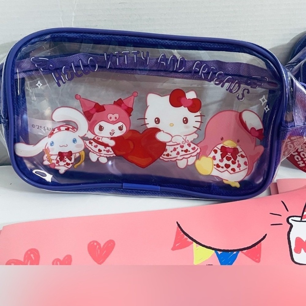 Hello Kitty & Friends Folders Clear Zip Pouches Bundle Pink Purple Kawaii New - Picture 3 of 15
